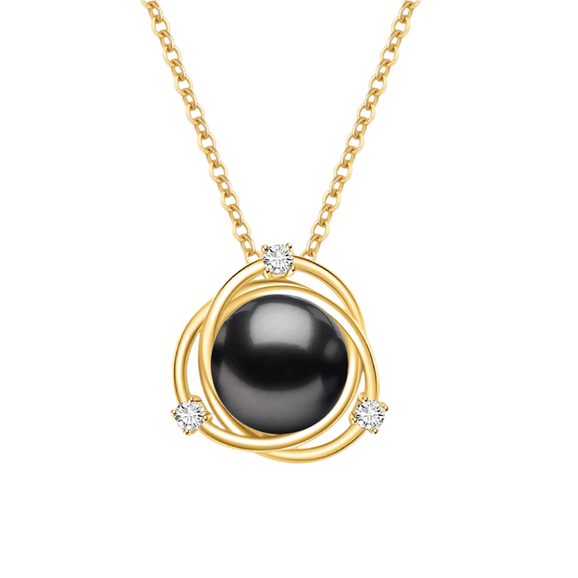 Sun Pearl Necklace – Elegant Pearl Pendant in Gold, Silver & Platinum - Alymwndw
