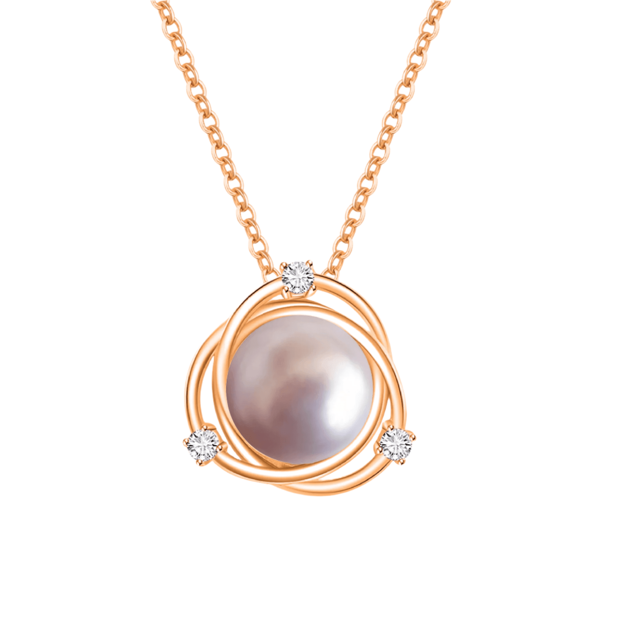 Sun Pearl Necklace – Elegant Pearl Pendant in Gold, Silver & Platinum - Alymwndw