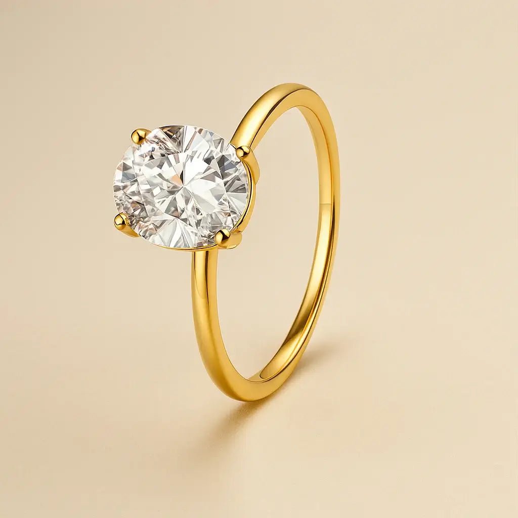 The Golden Oval Elegance Moissanite Ring - Alymwndw