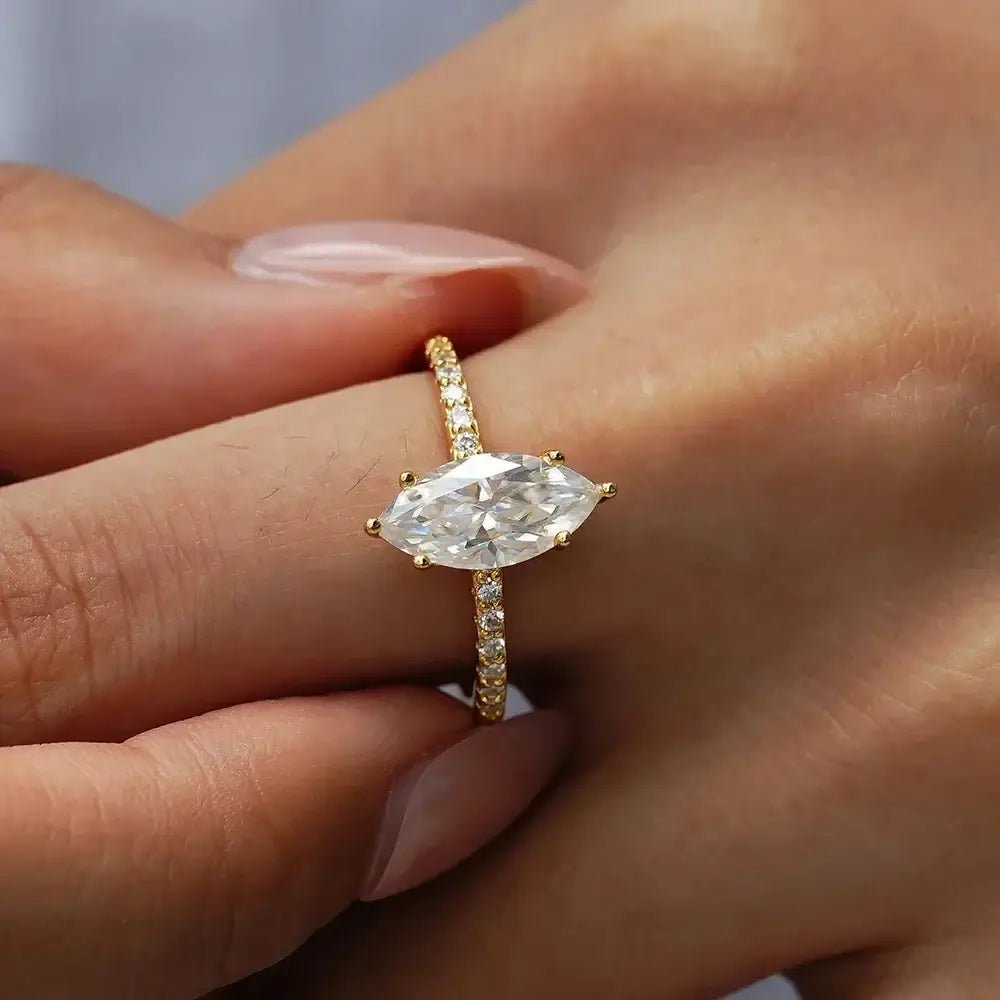 The Radiant Marquise Moissanite Ring - Alymwndw