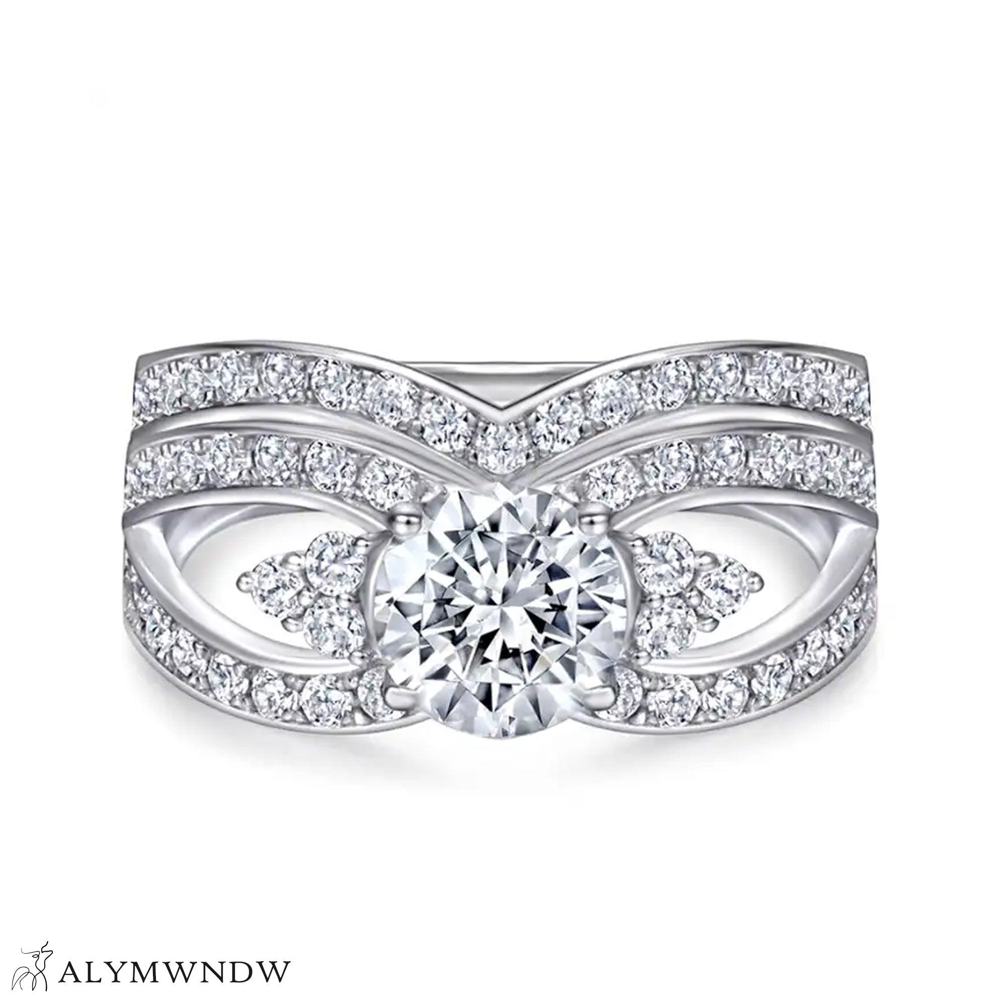 Twist Infinity Diamond Ring Set – Gold, Platinum & Silver - Alymwndw