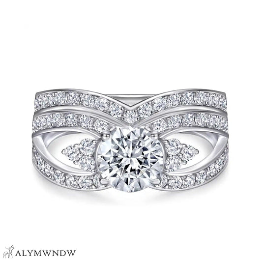 Twist Infinity Diamond Ring Set – Gold, Platinum & Silver - Alymwndw