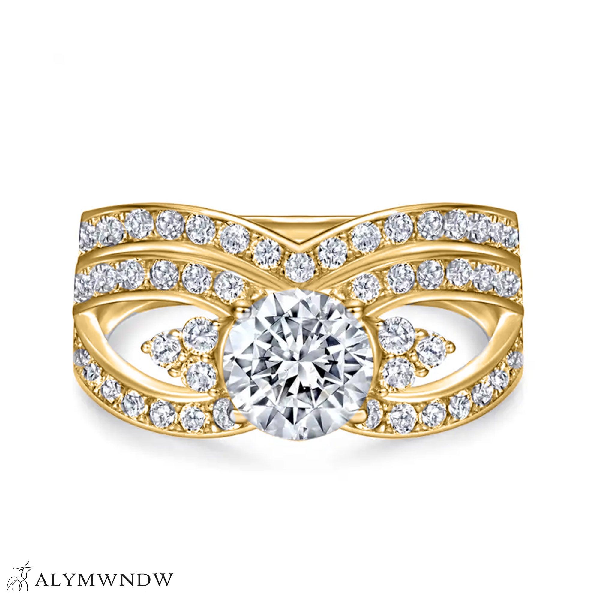 Twist Infinity Diamond Ring Set – Gold, Platinum & Silver - Alymwndw