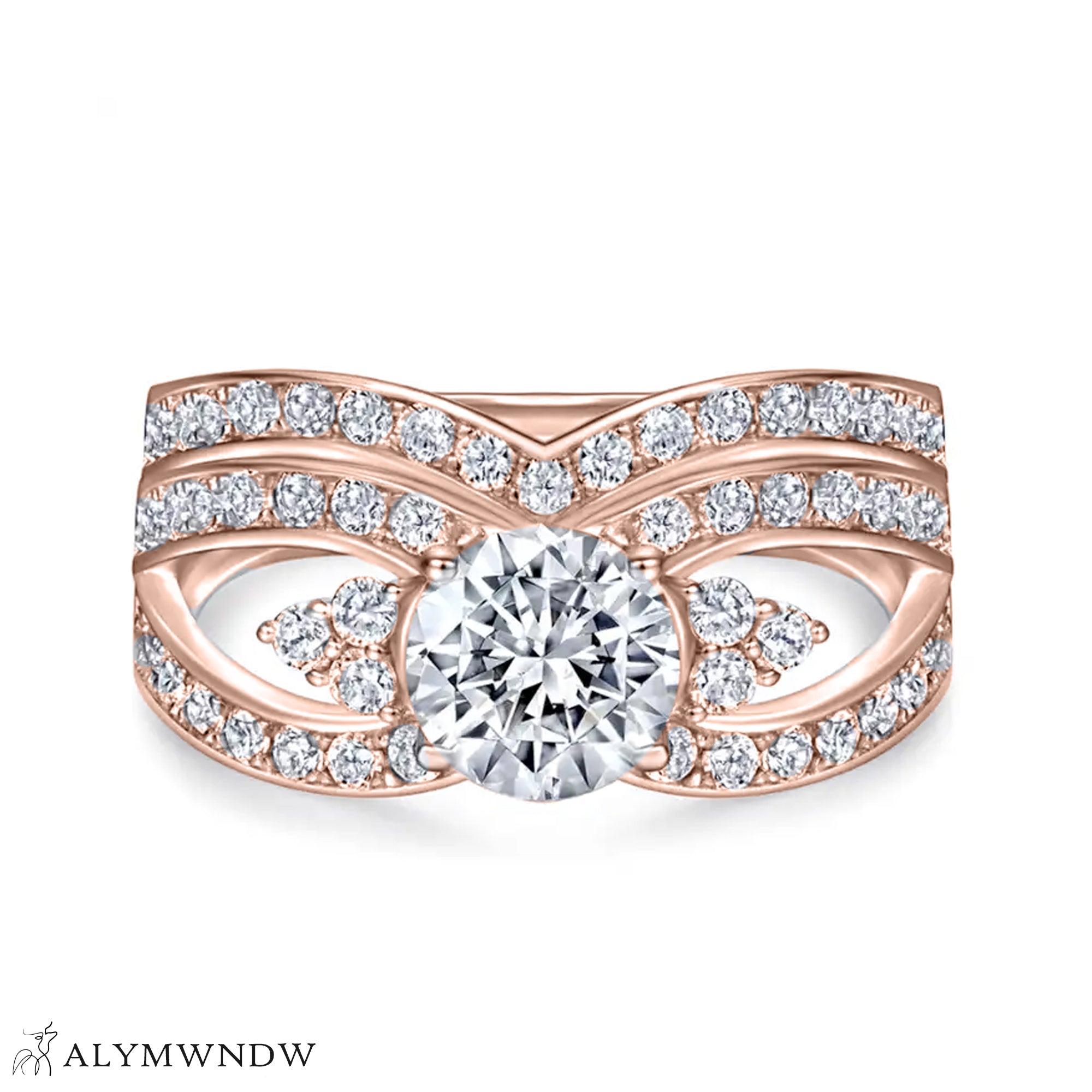 Twist Infinity Diamond Ring Set – Gold, Platinum & Silver - Alymwndw