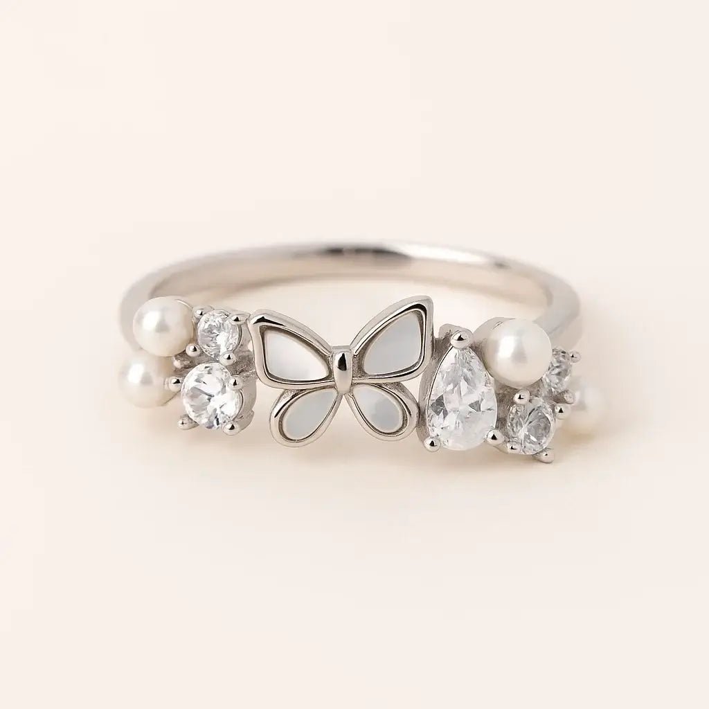 Whispering Wings 925 Sterling Silver Ring - Alymwndw
