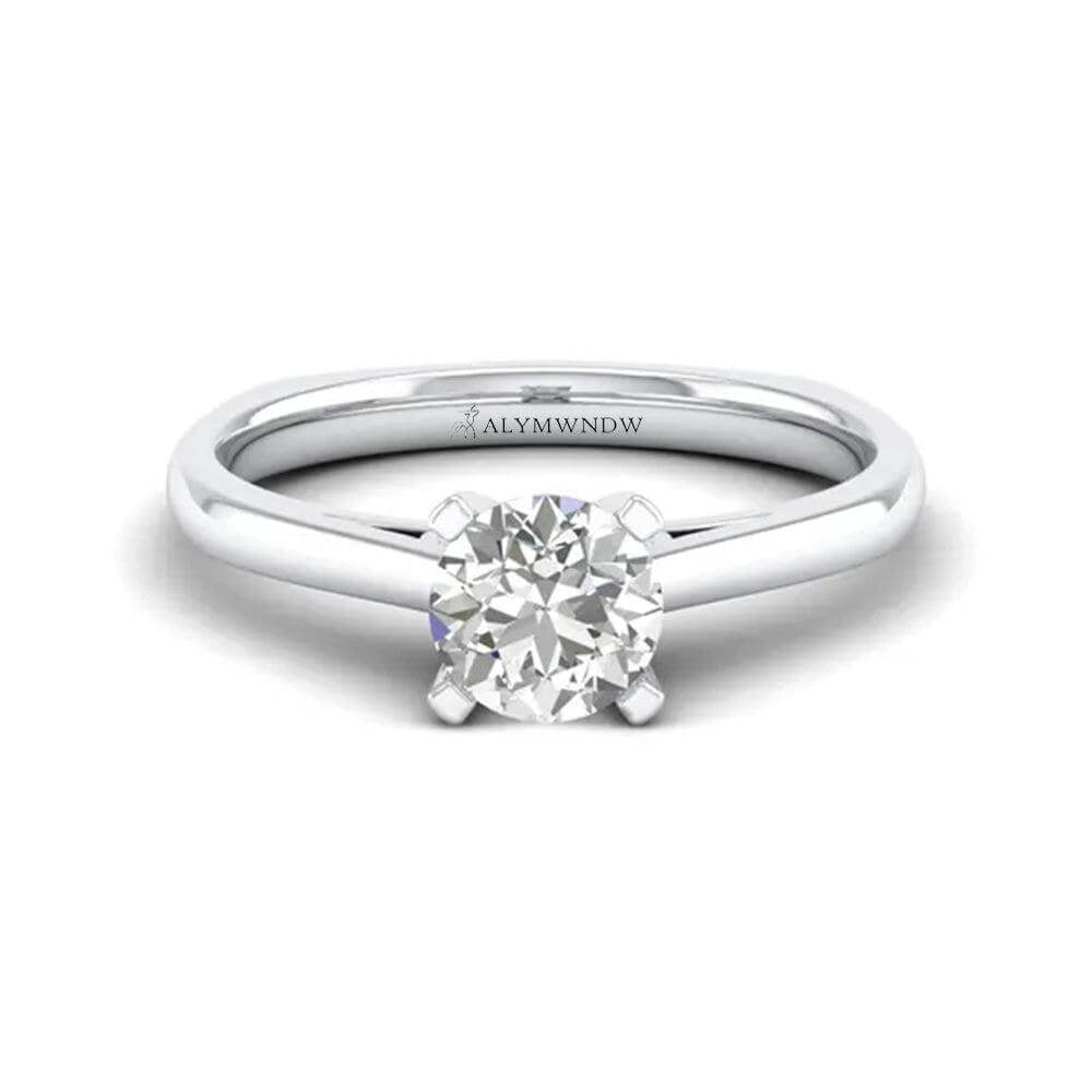 Woman Ring with Lab Grown Diamond in Gold & Platinum | Alymwndw Jewellery - Alymwndw