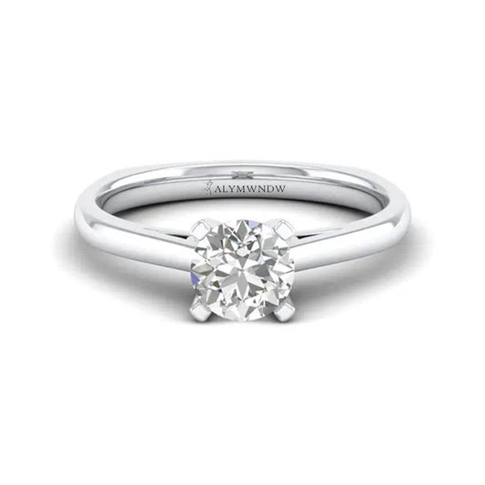 Woman Ring with Lab Grown Diamond in Gold & Platinum | Alymwndw Jewellery - Alymwndw