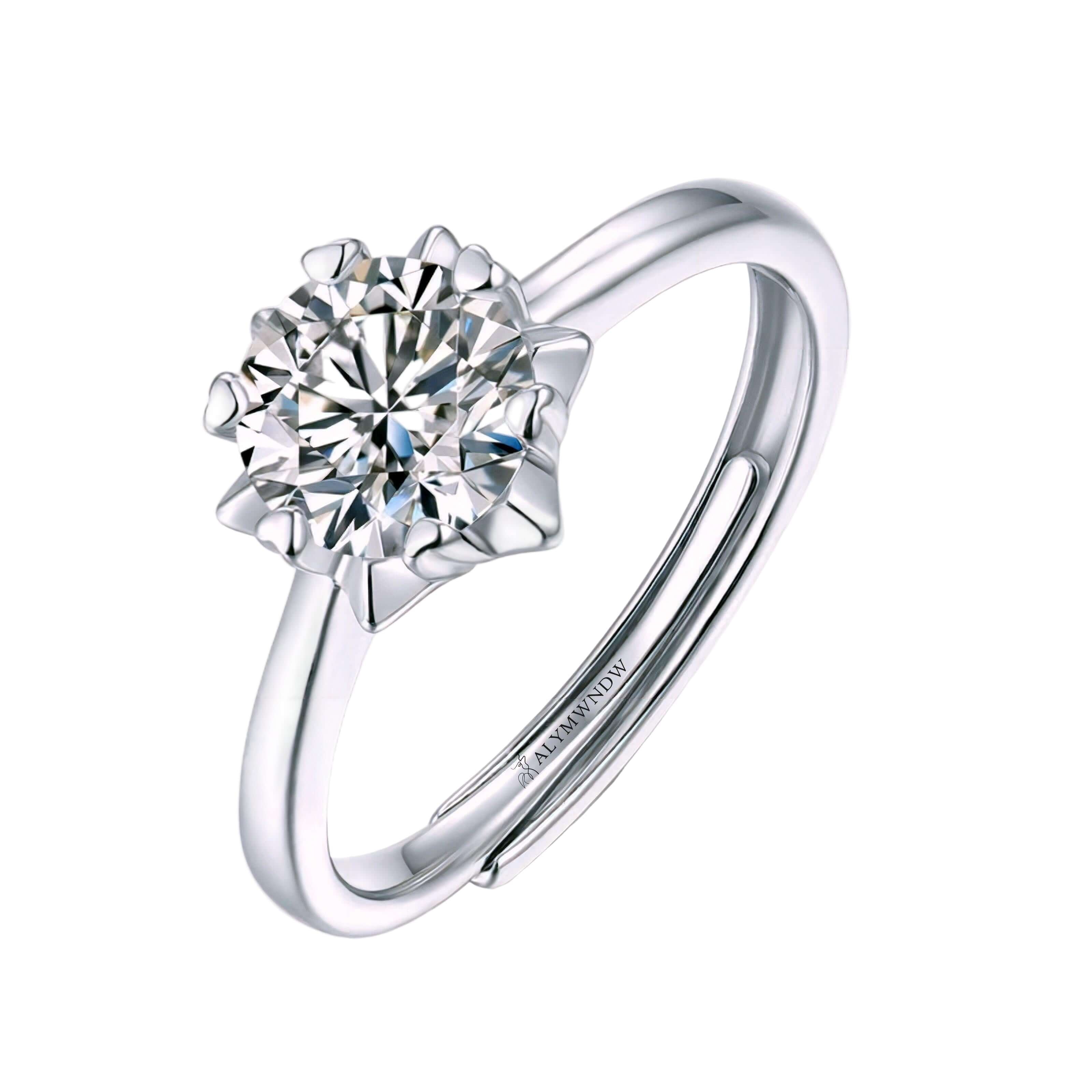 Woman Ring with Lab Grown Diamond in Gold & Platinum | Alymwndw Jewellery - Alymwndw