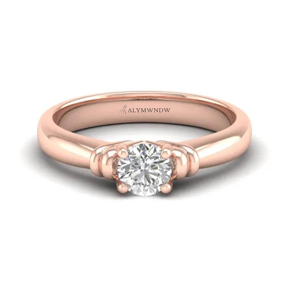 Woman Ring with Lab Grown Diamond in Gold & Platinum | Alymwndw Jewellery - Alymwndw