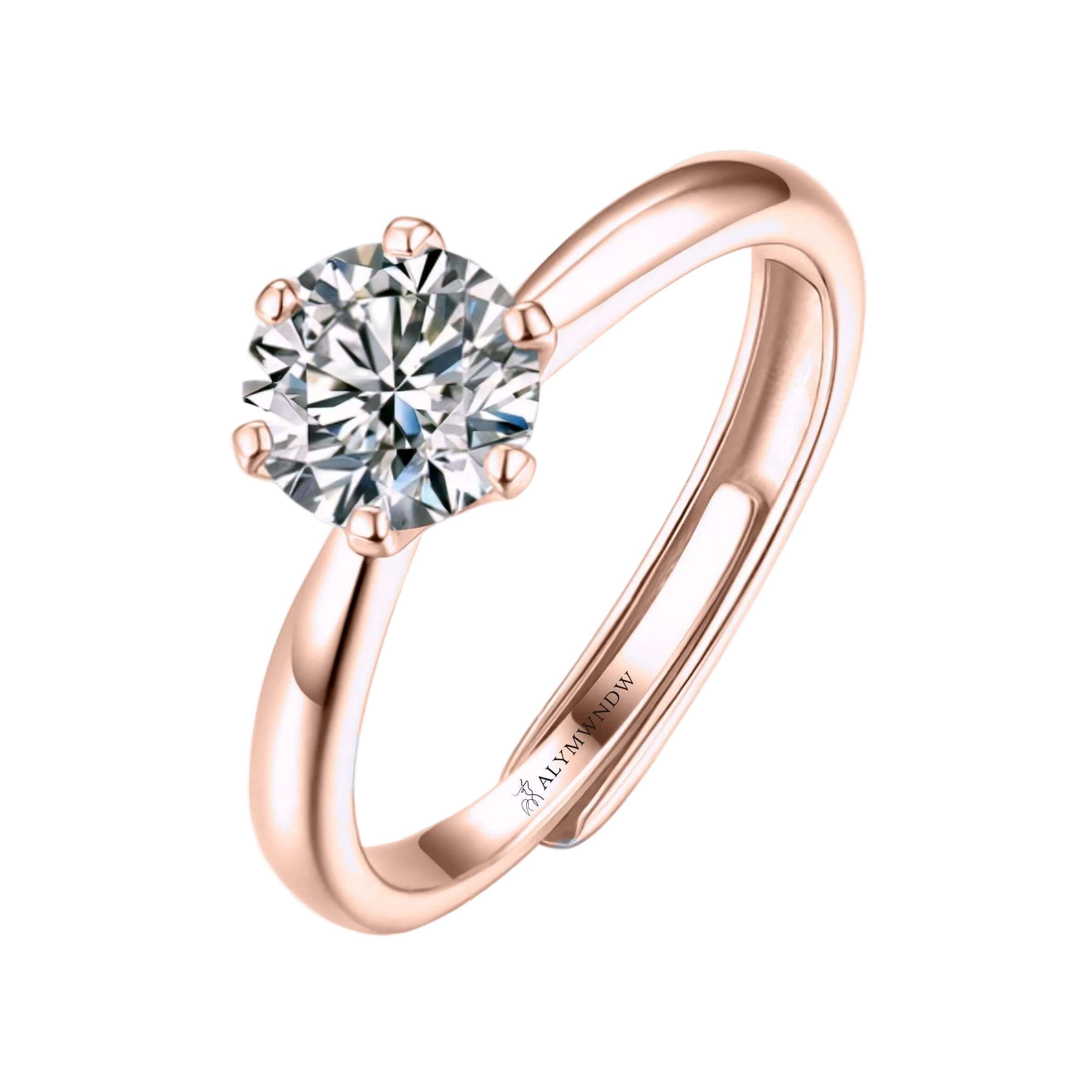 Woman Ring with Lab Grown Diamond in Gold & Platinum | Alymwndw Jewellery - Alymwndw