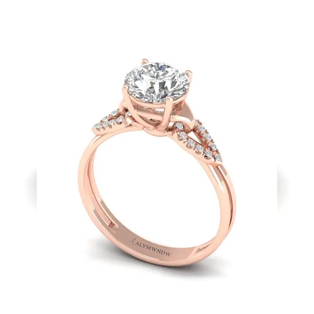 Woman Ring with Lab Grown Diamond in Gold & Platinum | Alymwndw Jewellery - Alymwndw