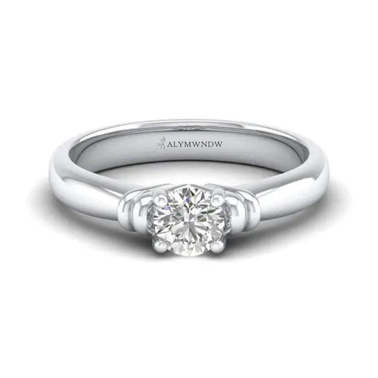 Woman Ring with Lab Grown Diamond in Gold & Platinum | Alymwndw Jewellery - Alymwndw