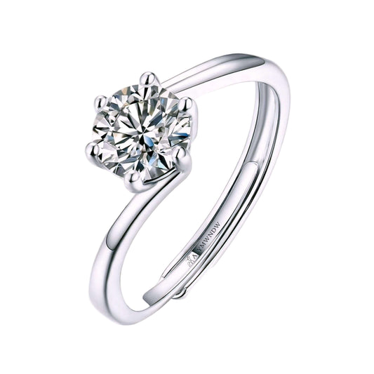 Woman Ring with Lab Grown Diamond in Gold & Platinum | Alymwndw Jewellery - Alymwndw