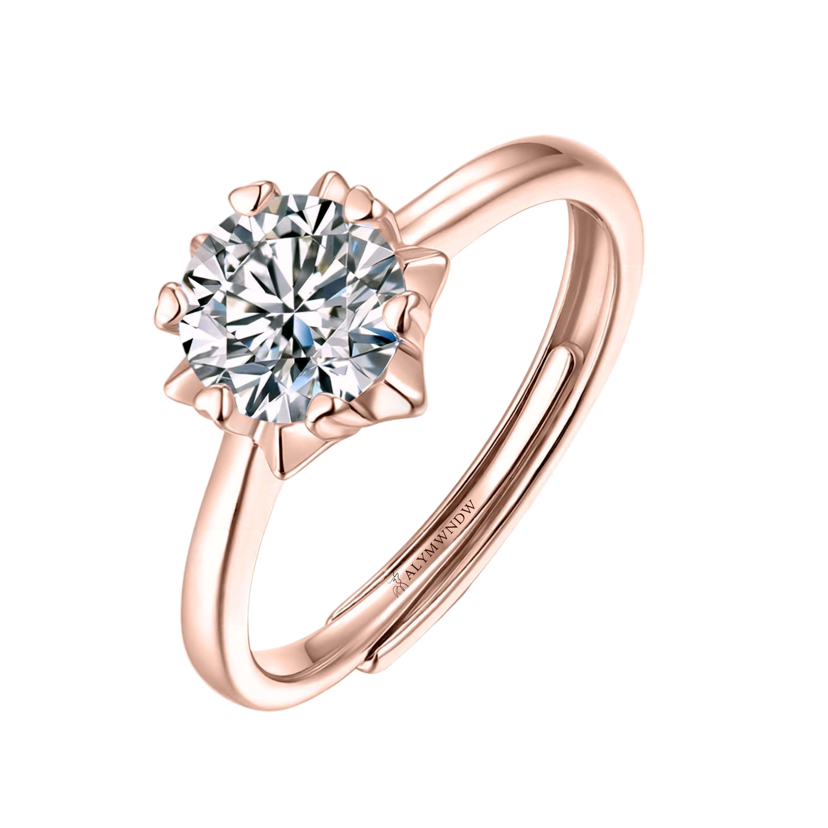 Woman Ring with Lab Grown Diamond in Gold & Platinum | Alymwndw Jewellery - Alymwndw