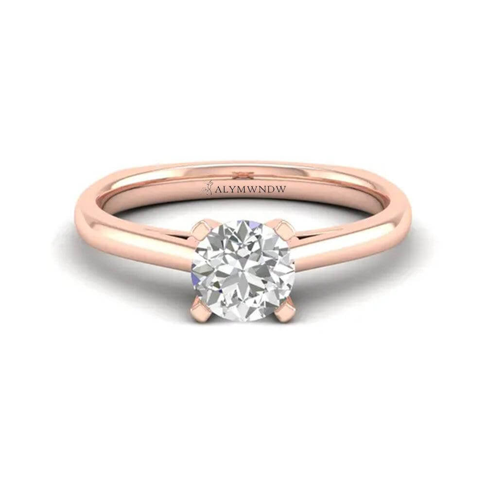 Woman Ring with Lab Grown Diamond in Gold & Platinum | Alymwndw Jewellery - Alymwndw