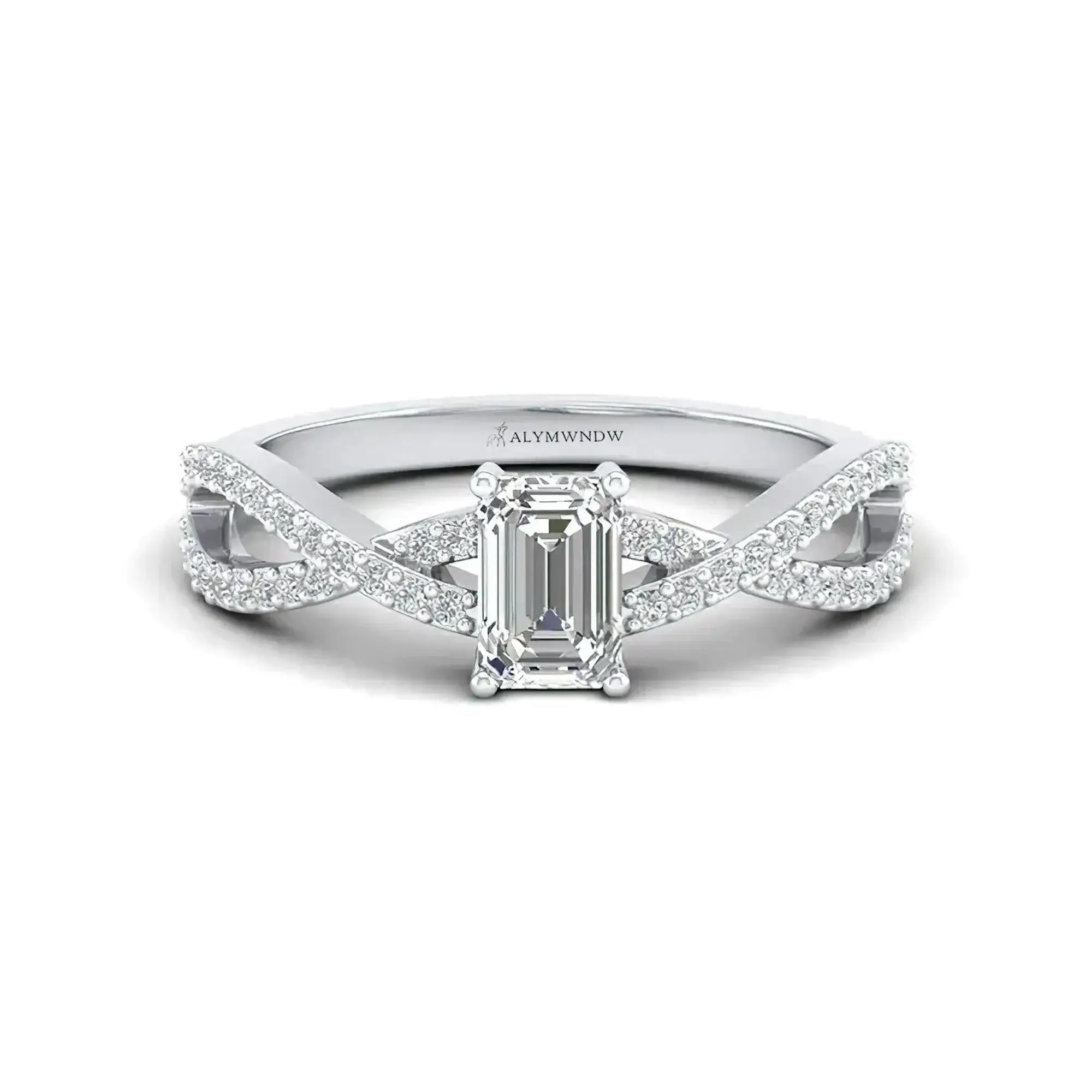 Women’s Emerald Fusion Ring with Lab - Grown Diamond| Alymwndw Jewellery - Alymwndw