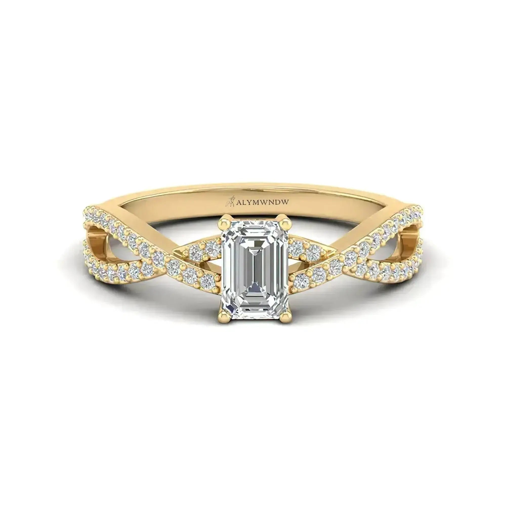 Women’s Emerald Fusion Ring with Lab - Grown Diamond| Alymwndw Jewellery - Alymwndw