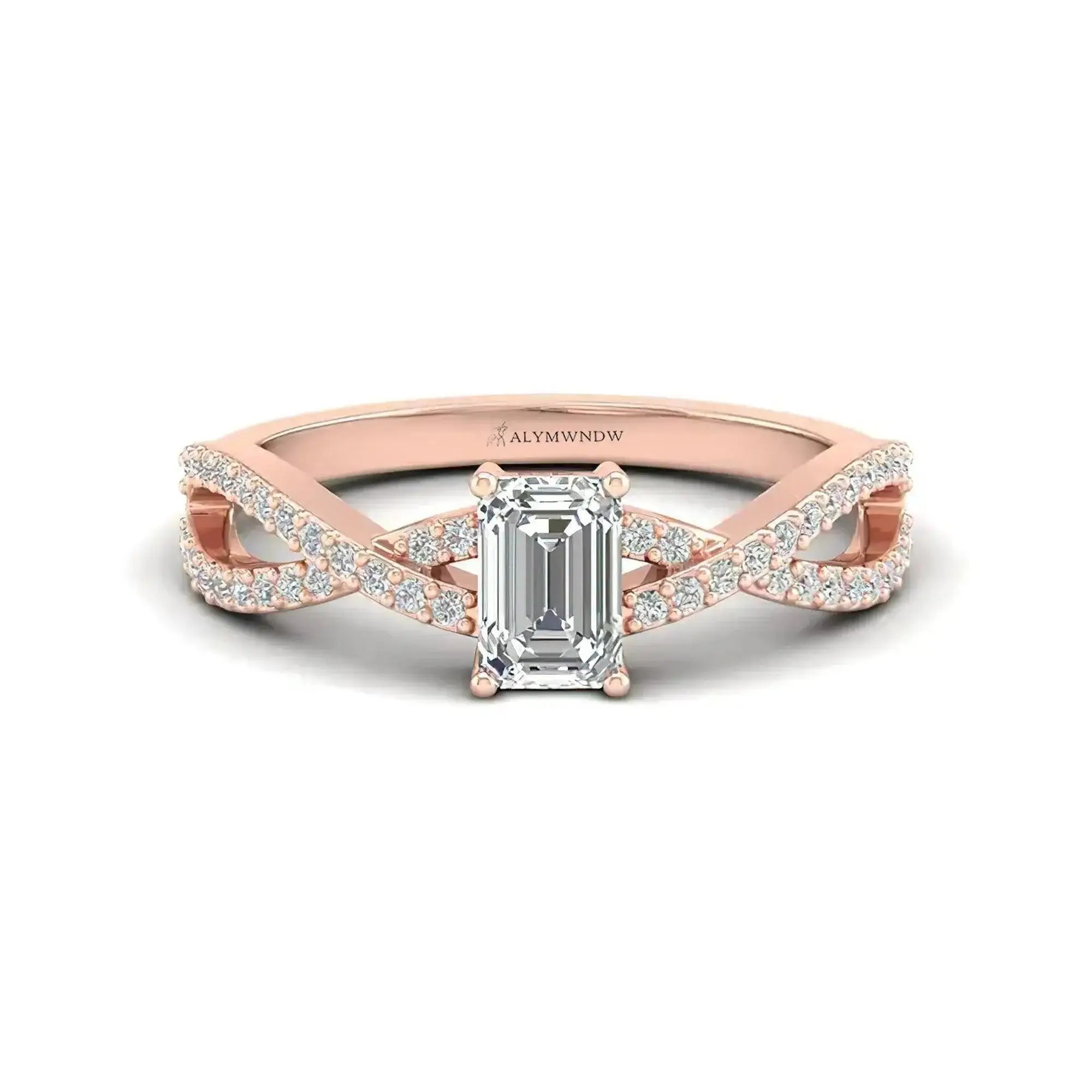Women’s Emerald Fusion Ring with Lab - Grown Diamond| Alymwndw Jewellery - Alymwndw