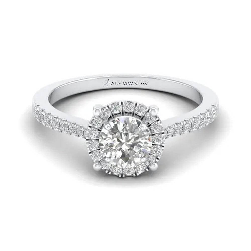 Women’s Round Cut Illusion Lab Grown Diamond Ring | Alymwndw Jewellery - Alymwndw