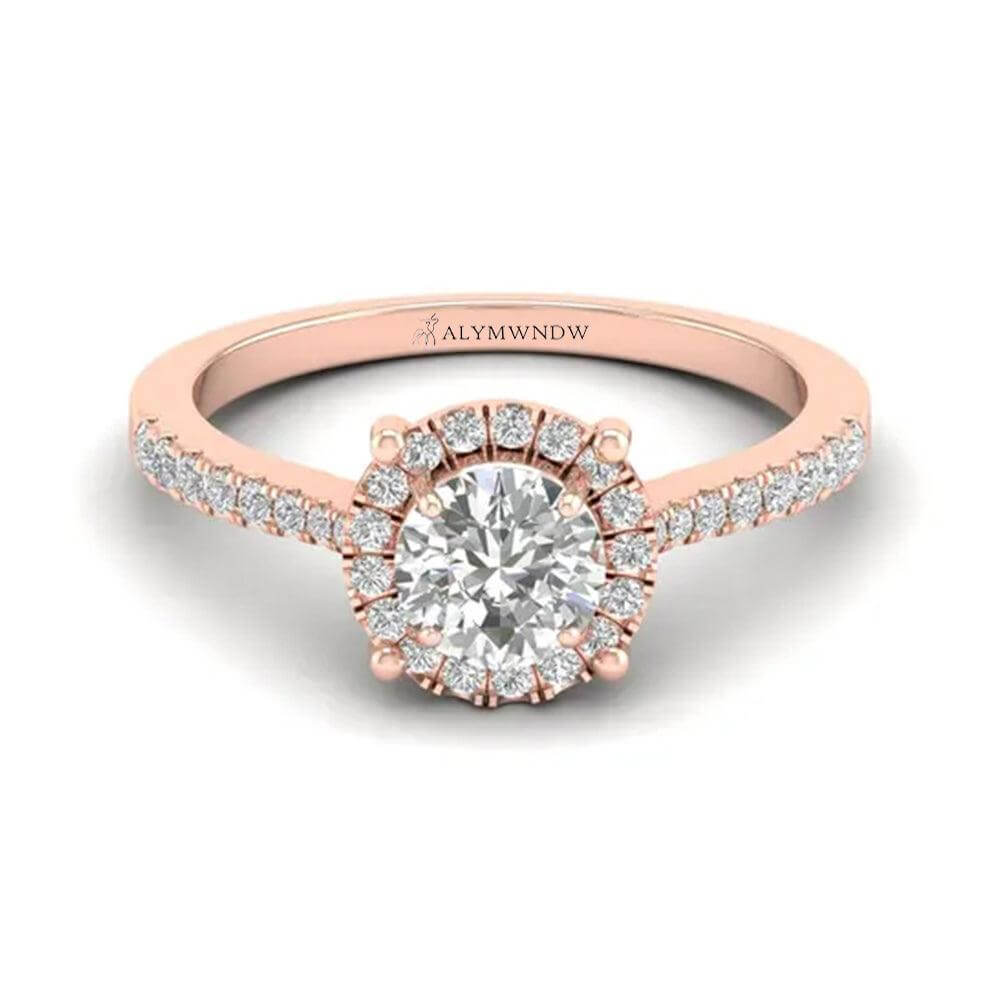 Women’s Round Cut Illusion Lab Grown Diamond Ring | Alymwndw Jewellery - Alymwndw