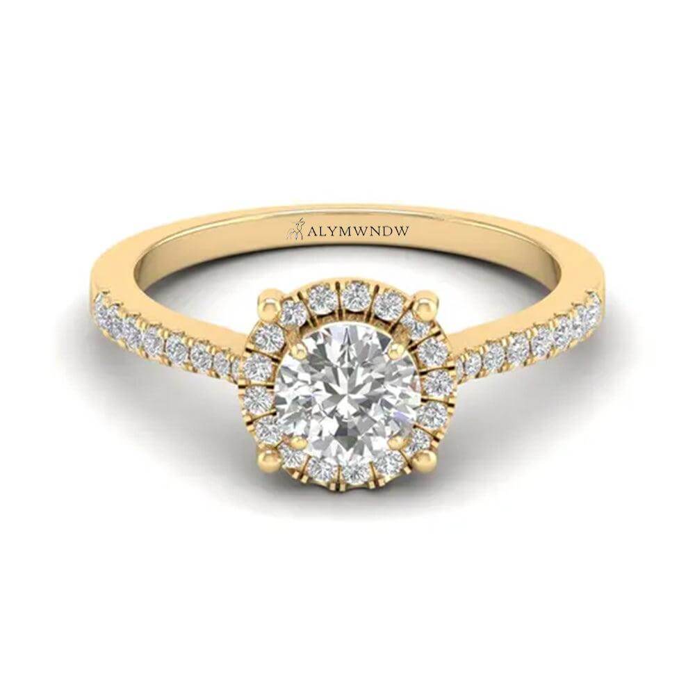Women’s Round Cut Illusion Lab Grown Diamond Ring | Alymwndw Jewellery - Alymwndw