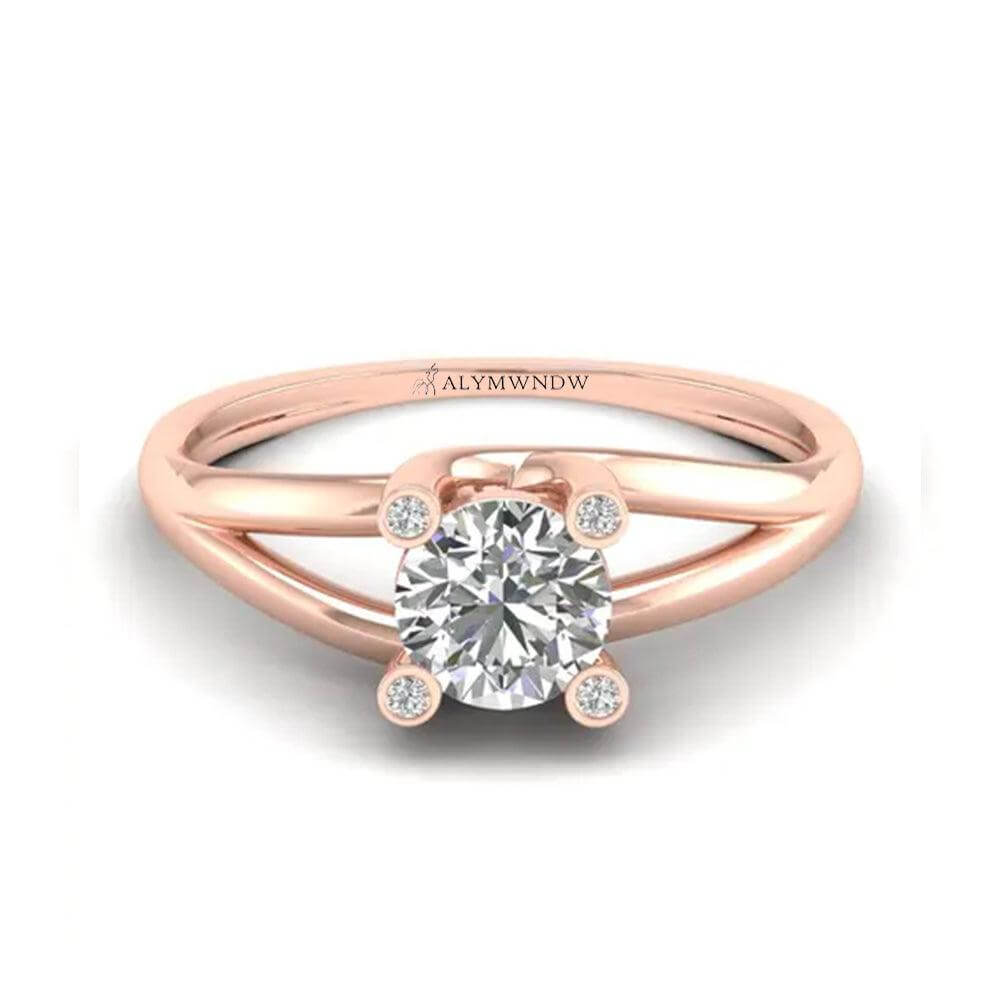 Women’s Round Cut Lab Grown Diamond Ring | Alymwndw Jewellery - Alymwndw