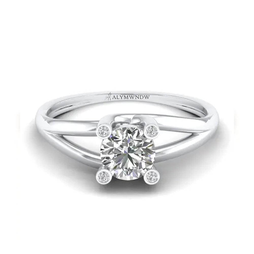 Women’s Round Cut Lab Grown Diamond Ring | Alymwndw Jewellery - Alymwndw
