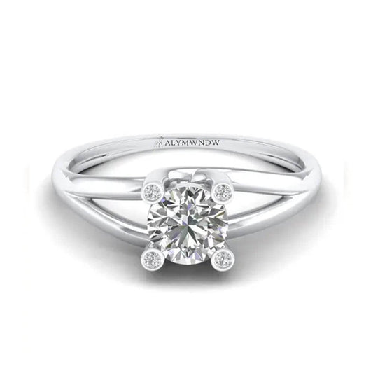 Women’s Round Cut Lab Grown Diamond Ring | Alymwndw Jewellery - Alymwndw