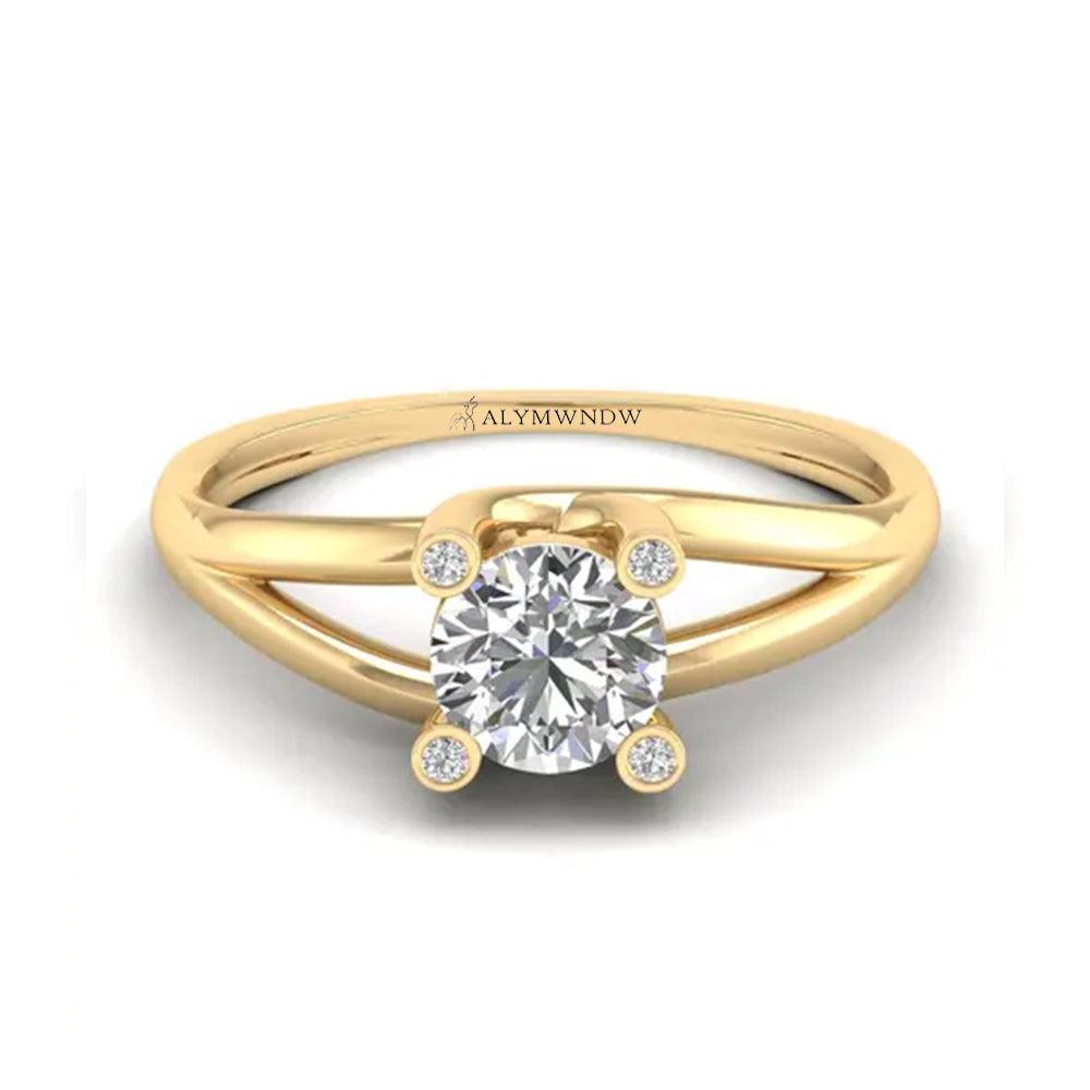 Women’s Round Cut Lab Grown Diamond Ring | Alymwndw Jewellery - Alymwndw