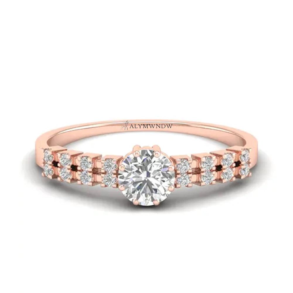 Women’s Round Solitaire Lab Grown Diamond Ring | Alymwndw Jewellery - Alymwndw