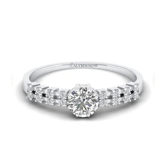 Women’s Round Solitaire Lab Grown Diamond Ring | Alymwndw Jewellery - Alymwndw