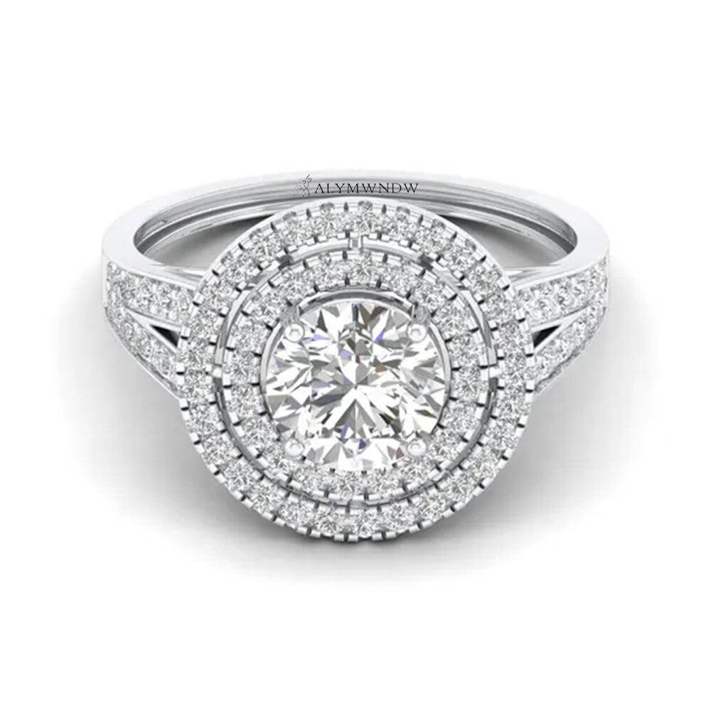 Women’s Solitaire Lab Grown Diamond Ring with Side Stones | Alymwndw Jewellery - Alymwndw