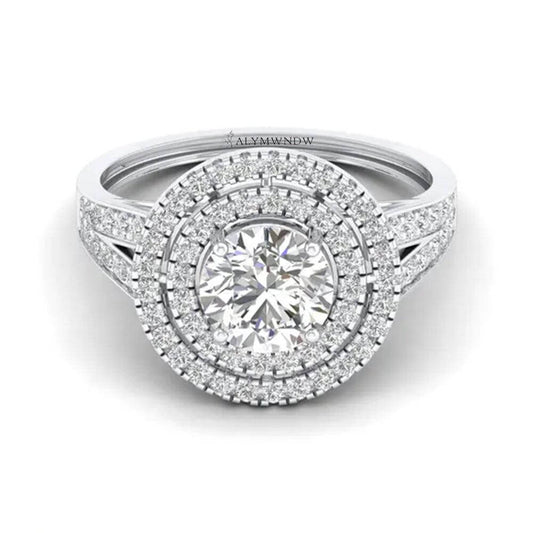 Women’s Solitaire Lab Grown Diamond Ring with Side Stones | Alymwndw Jewellery - Alymwndw