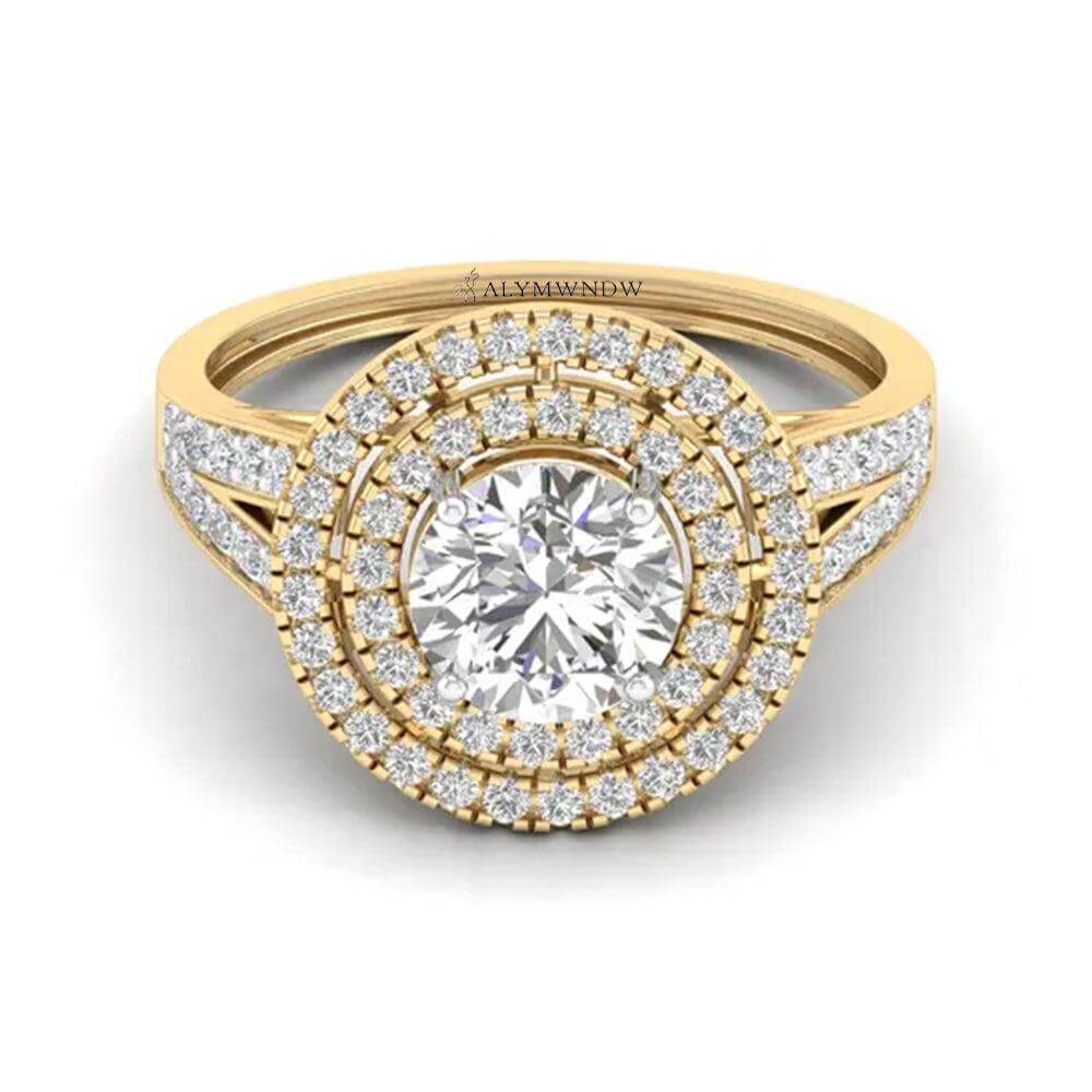Women’s Solitaire Lab Grown Diamond Ring with Side Stones | Alymwndw Jewellery - Alymwndw