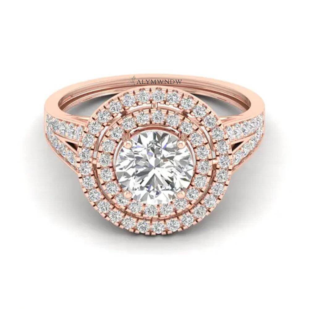Women’s Solitaire Lab Grown Diamond Ring with Side Stones | Alymwndw Jewellery - Alymwndw