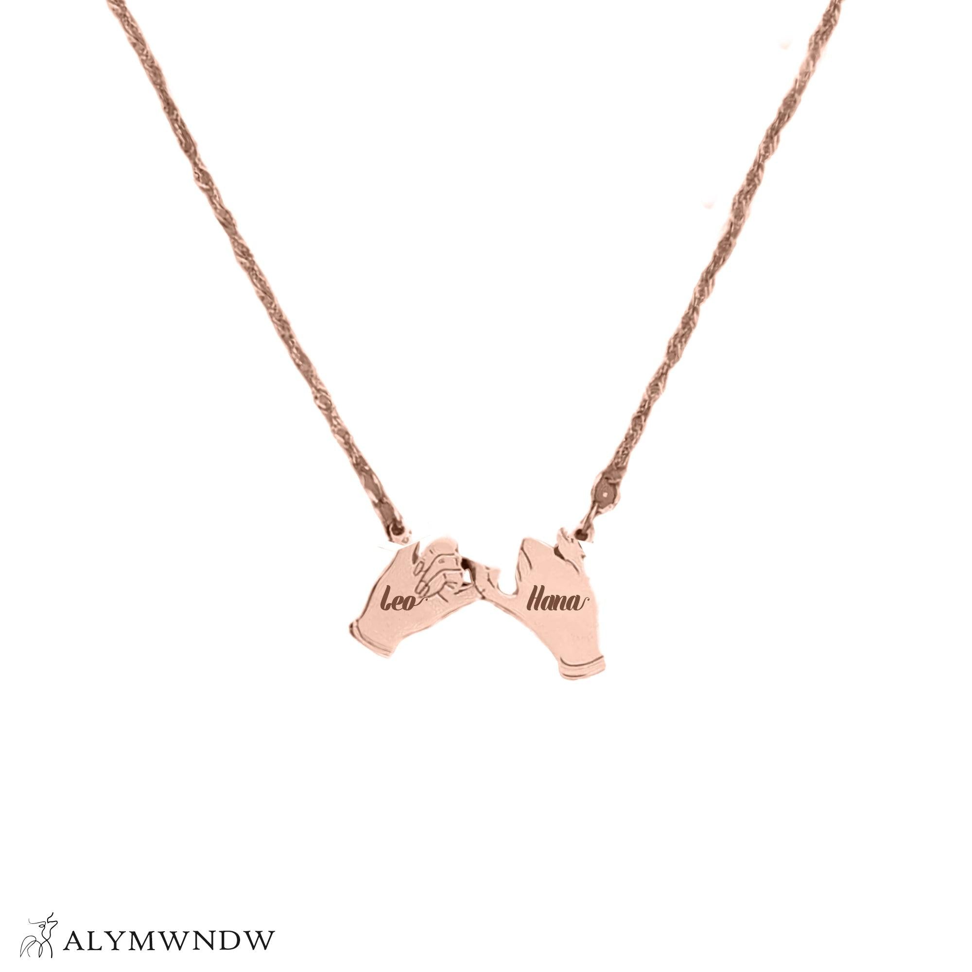 Custom Couple Name Necklace Set – Personalized Matching Gold Necklaces - Alymwndw