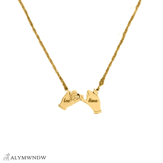 Custom Couple Name Necklace Set – Personalized Matching Gold Necklaces - Alymwndw