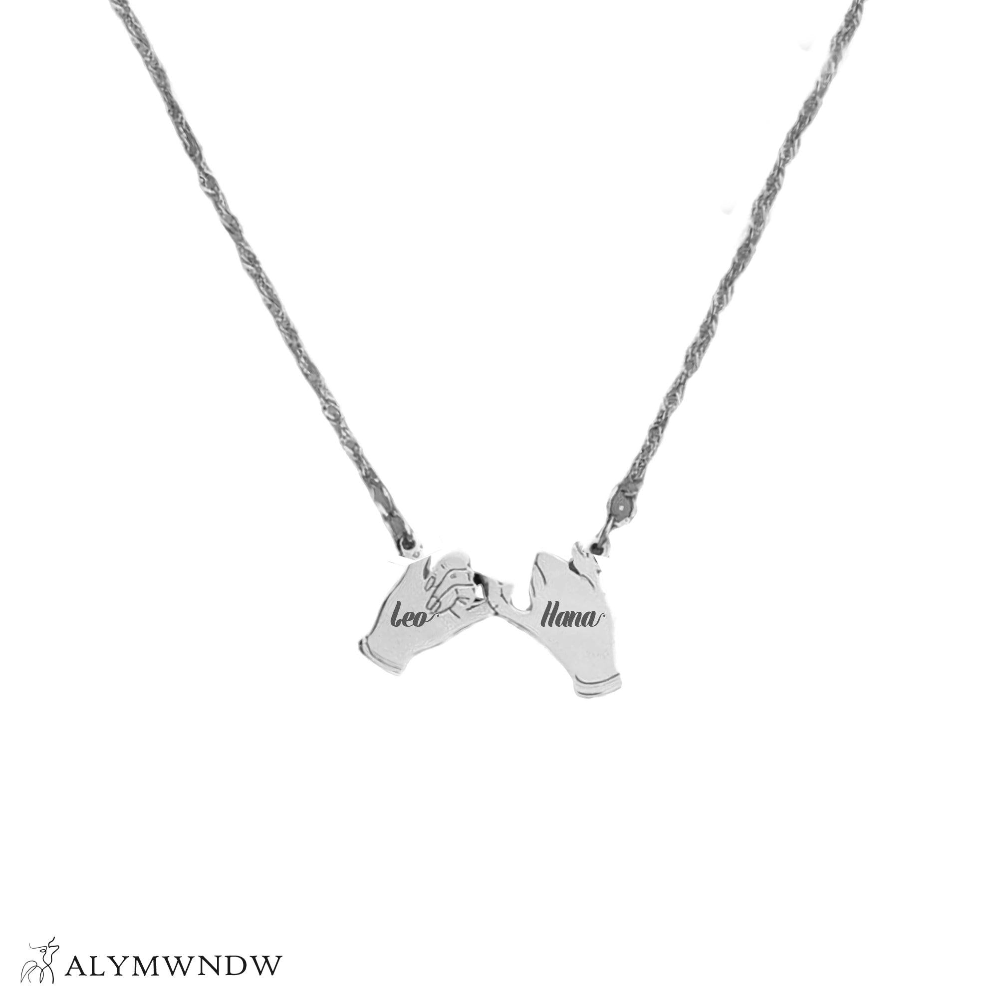 Custom Couple Name Necklace Set – Personalized Matching Gold Necklaces - Alymwndw