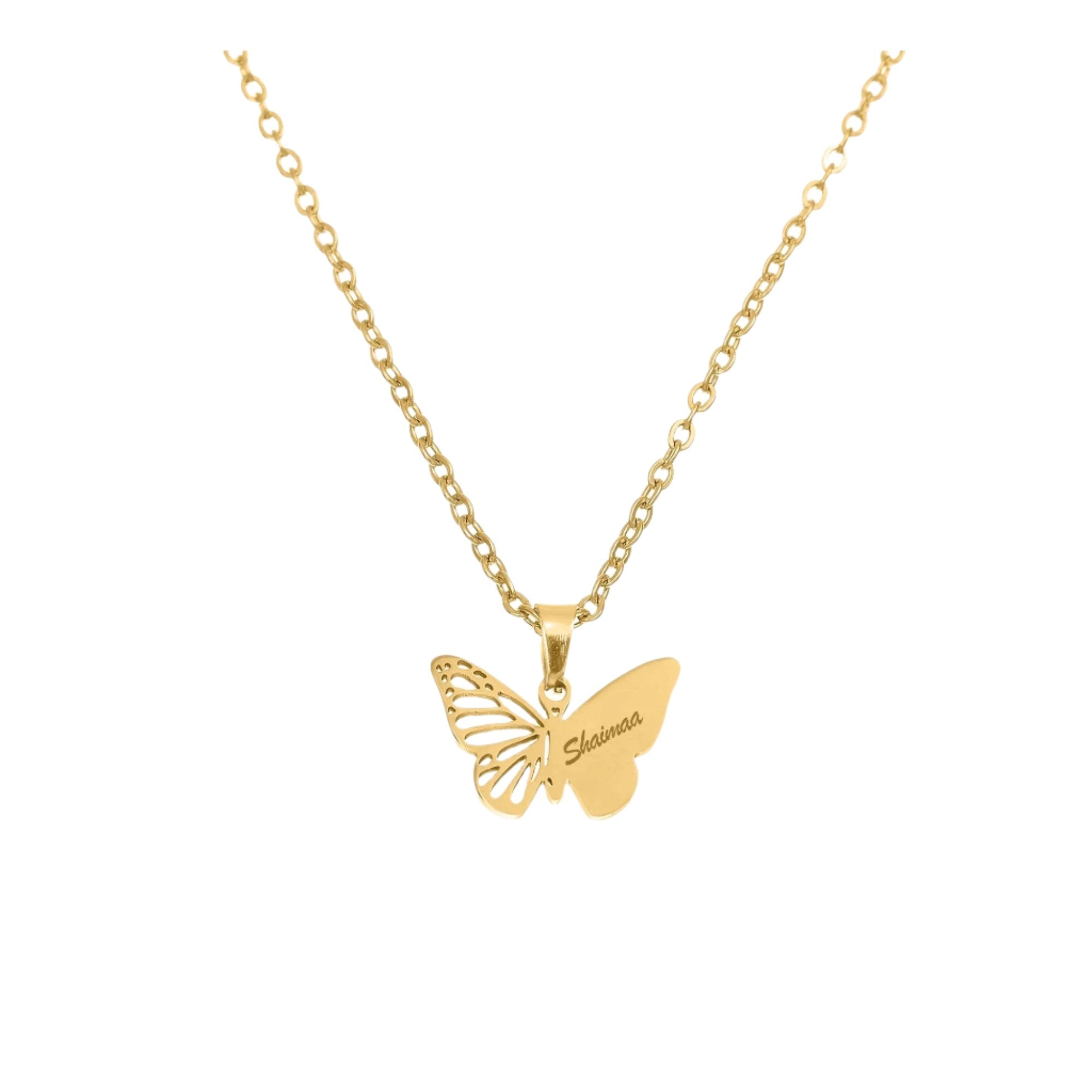 Gold Butterfly Necklace for Women – Elegant Minimal Pendant - Alymwndw